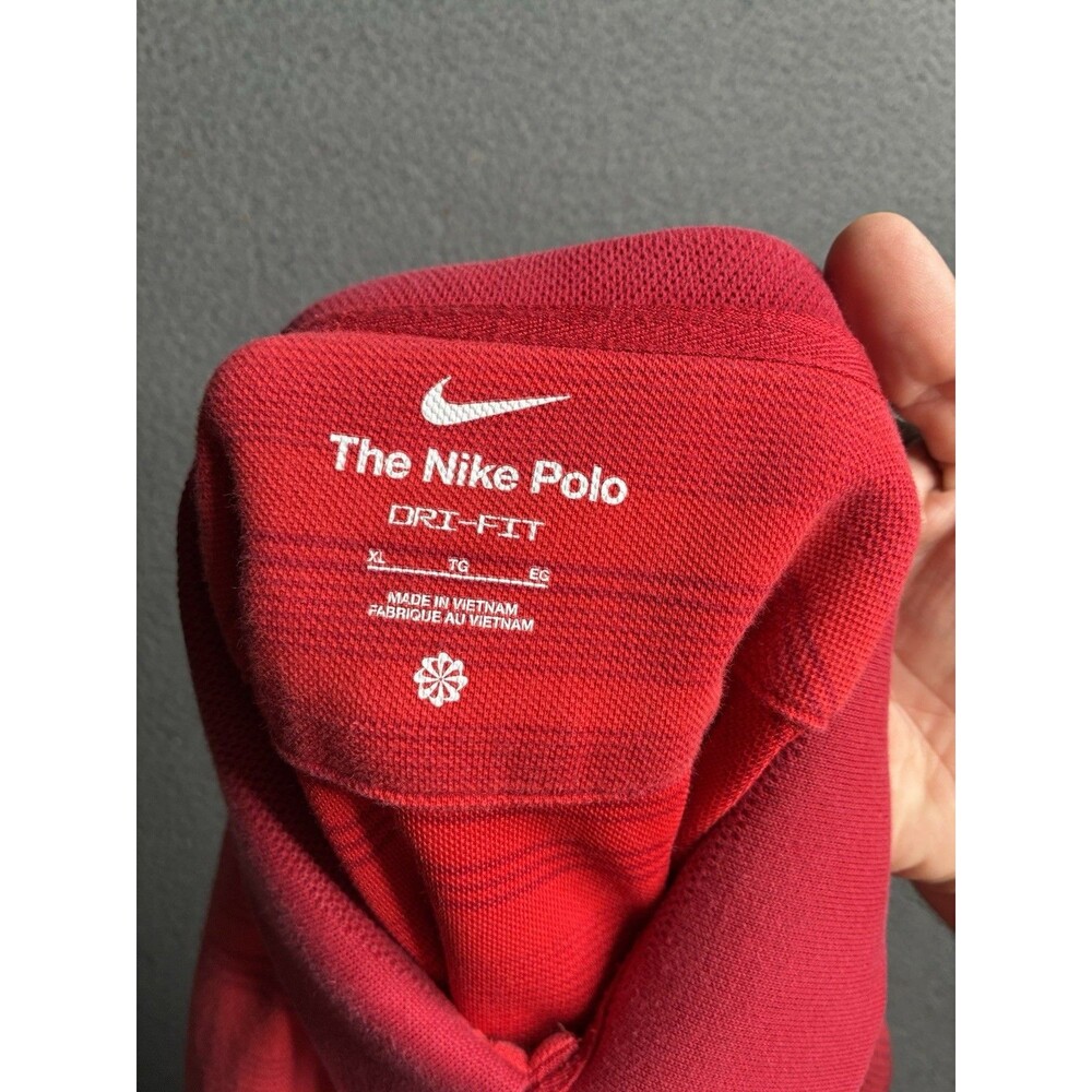 Nike Tiger Woods Fist Pump Logo Heritage Dri-Fit Polo XL Golf Sunday Red Masters - Picture 4 of 8
